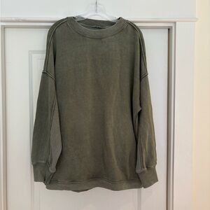 Aerie Olive Green Oversized Sweatshirt